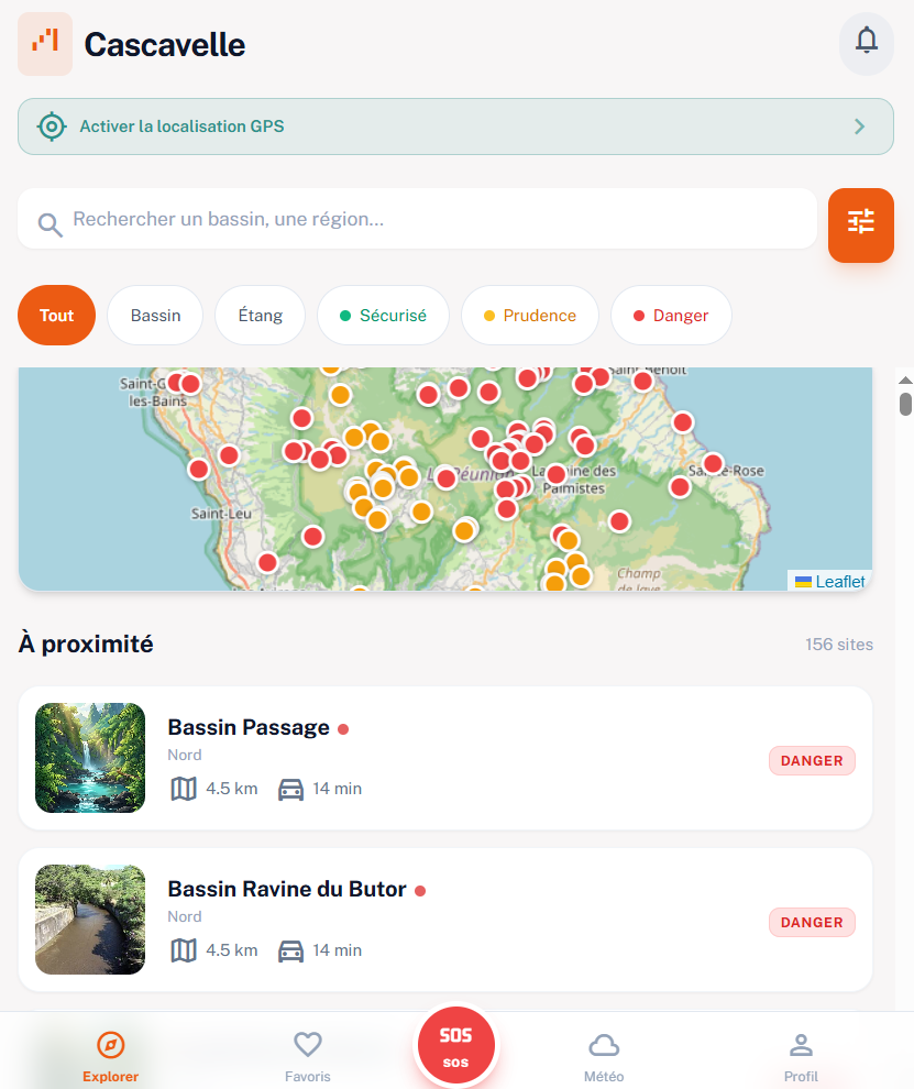 Aperçu de l'application Cascavelle